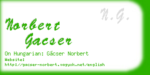 norbert gacser business card
