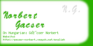 norbert gacser business card